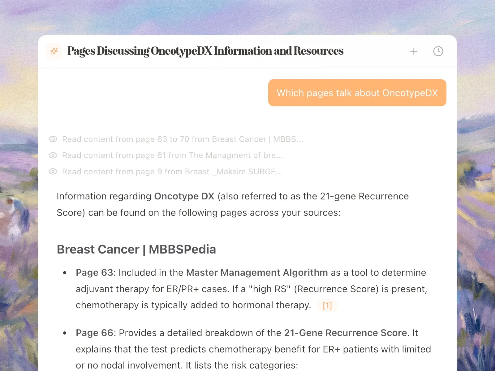 Memo AI chat interface