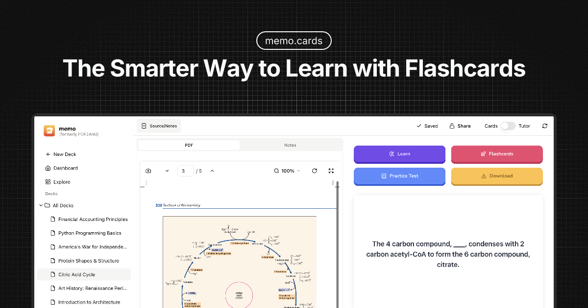 Memo (formerly PDF2Anki)