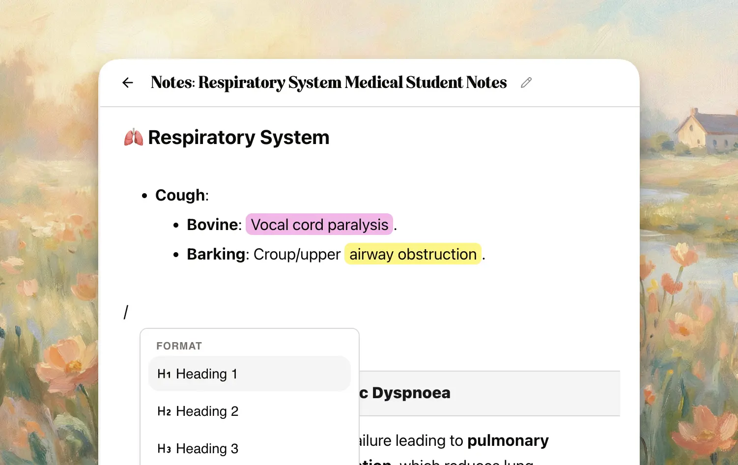Memo notes editor preview